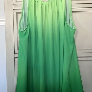 New York & Company Green Ombre Sleeveless Blouse